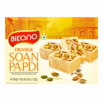 BIKANO Halva Soan Papdi Orange with nuts Сладкая нежная халва Соан Папди Оранж с орехами 250 г