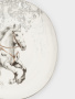 Тарелка закусочная, 21 см, фарфор N, белая, с серебристым кантом, Конь, White horse