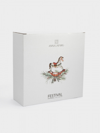 Салатник, 21х7 см, 1,1 л, керамика D, красный, Лошадка, Festival