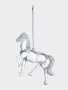 Игрушка елочная, 9 см, акрил, серебристая, Лошадь, Horse