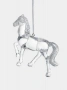 Игрушка елочная, 9 см, акрил, серебристая, Лошадь, Horse