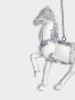 Игрушка елочная, 9 см, акрил, серебристая, Лошадь, Horse