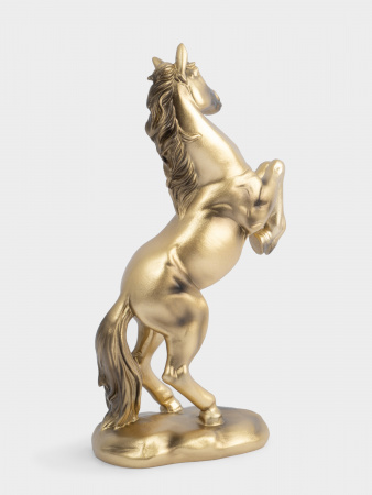 Статуэтка, 25 см, полирезин, золотистая, Конь на дыбах, Horse